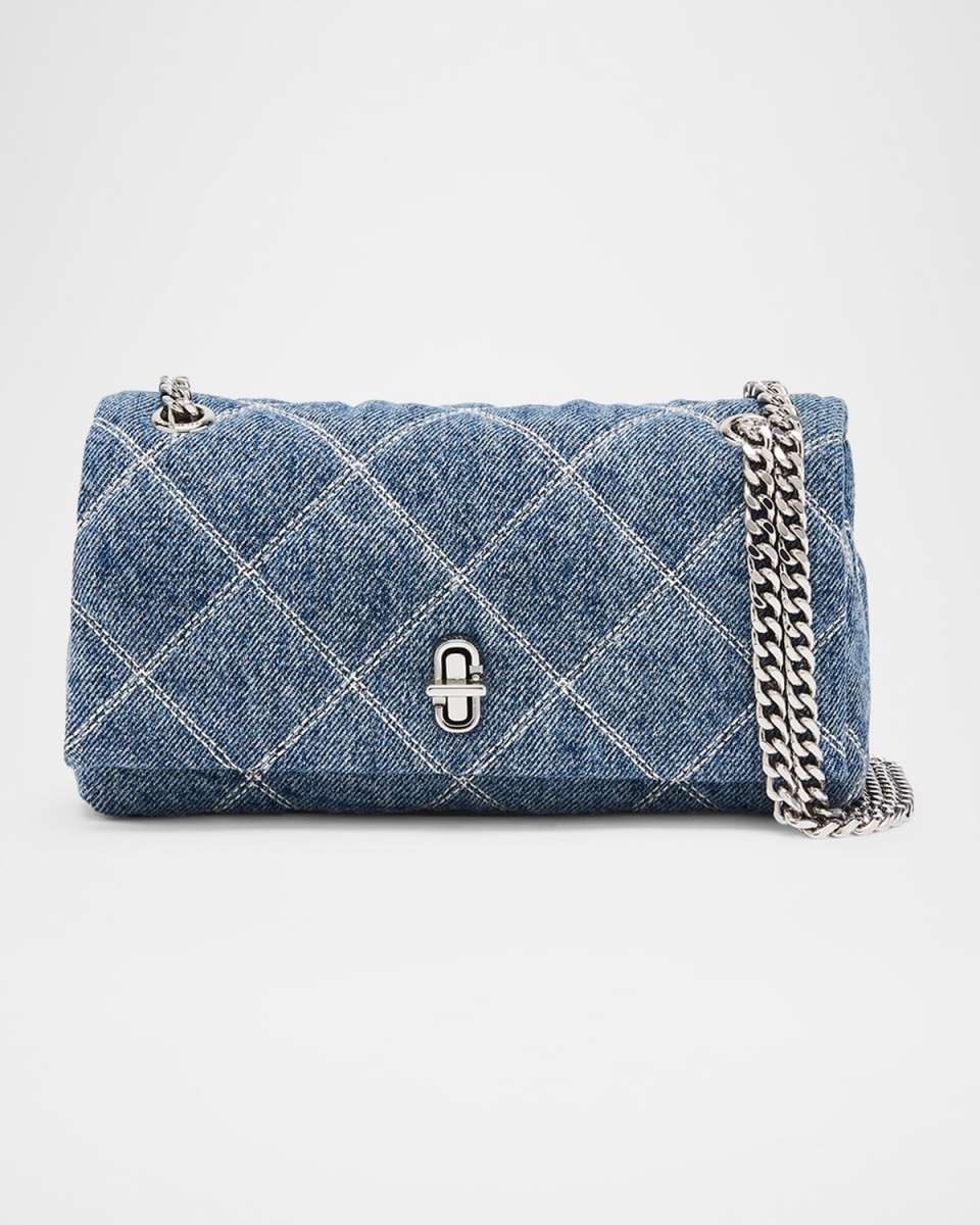 Dual Quilted Denim Crossbody Bag